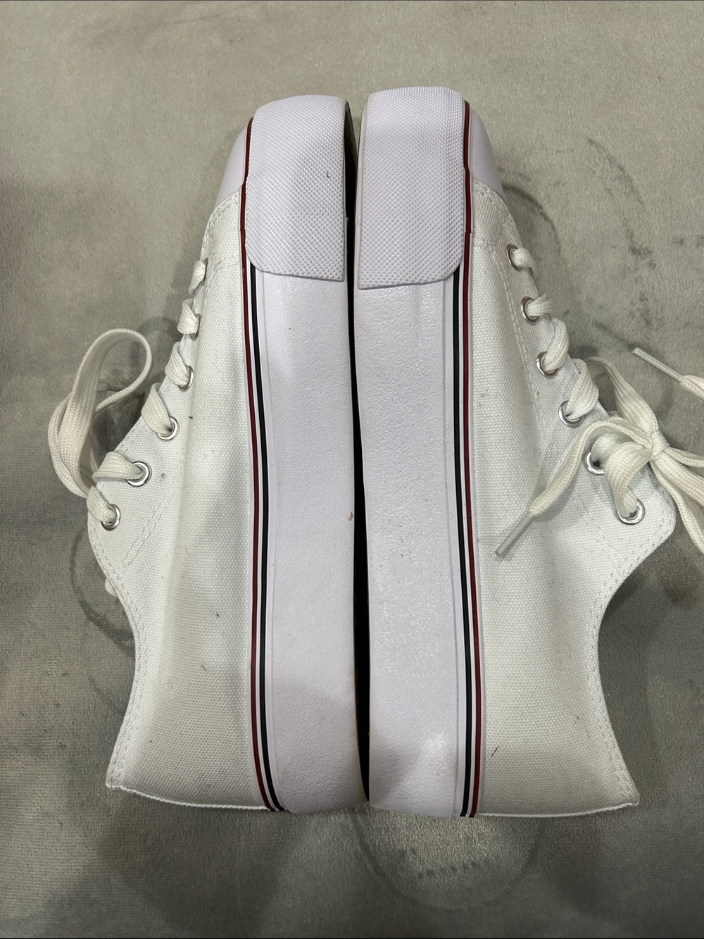 Classic Women's White Canvas Athletic Sneakers - Picture 5 of 6